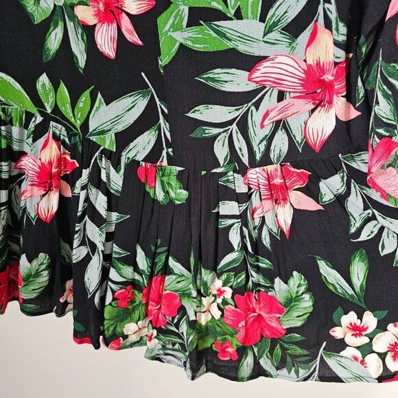 NEVER WORN MY STORY FLORAL SUMMER FOLIAGE BABYDOLL TOP LOOSE FITTING SIZE SMALL - Picture 10 of 14